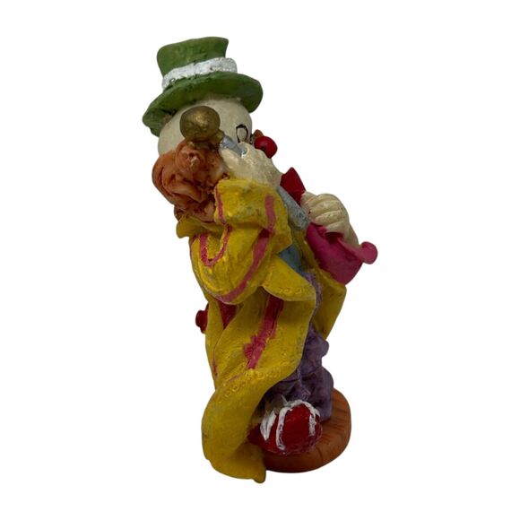 Hand-Painted Resin Clown Figurine Holding Microphone 3.5" Tall Artist Performer - Picture 5 of 12